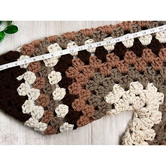 Handmade Crochet Granny Square Cardigan Neutral Brown - Picture 6 of 9